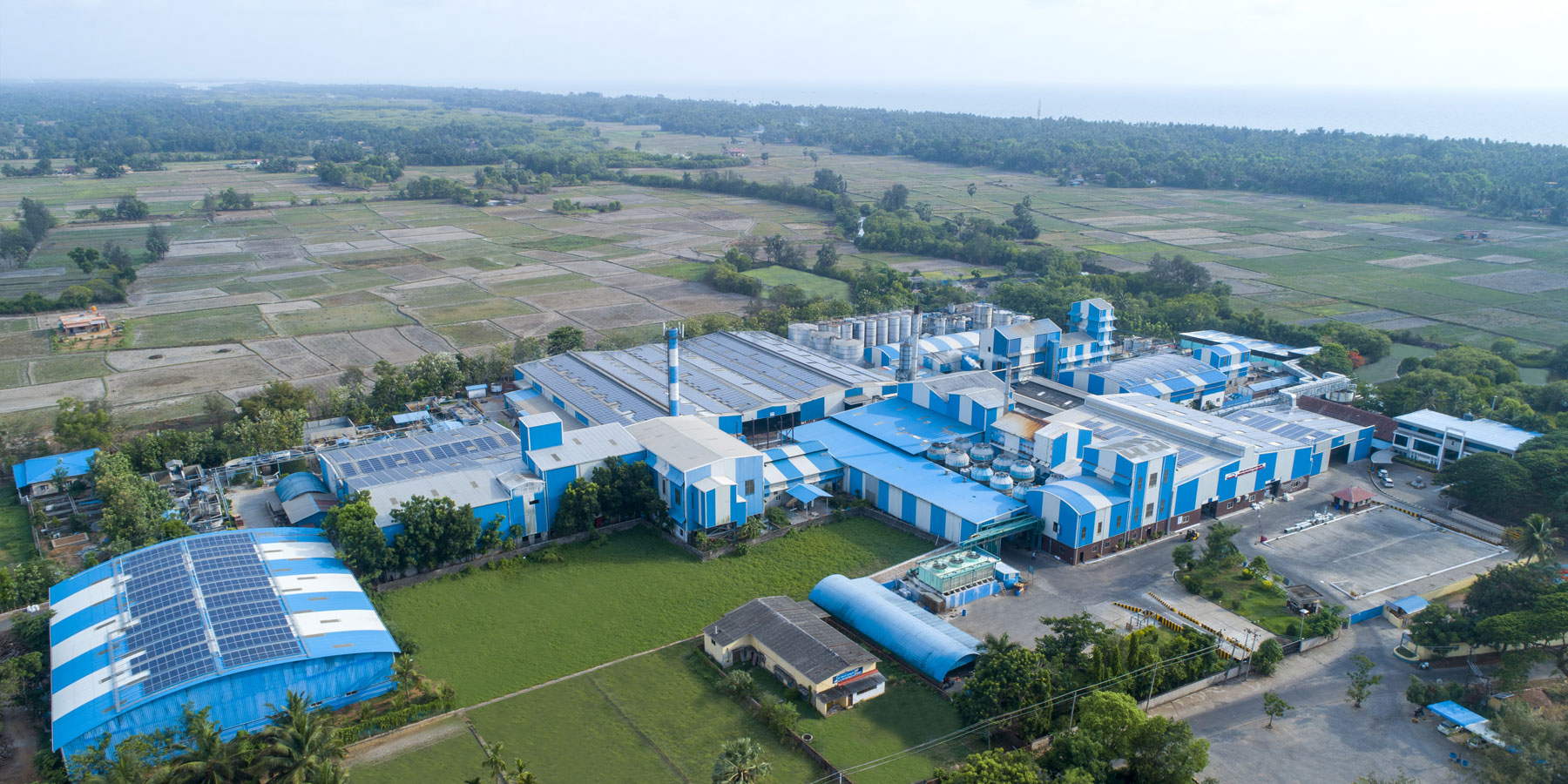 Aerial view of the Janatha Fish Meal Factory